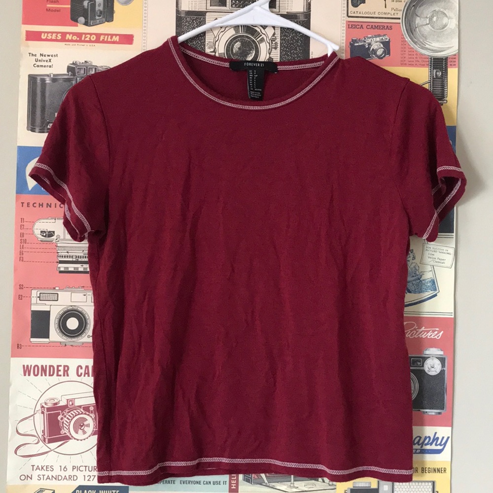 Maroon top